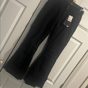 Women’s  Stylish Black Wind and Waterproof Fleece Lined, 8 Pocket Cargo Pants